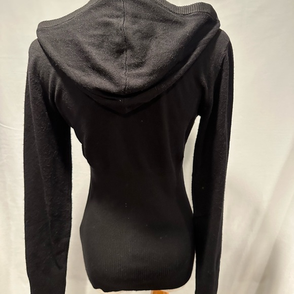 NWT! Guess Bling Sequin Francer Full Zip Sweater Hoodie Black - Picture 8 of 9